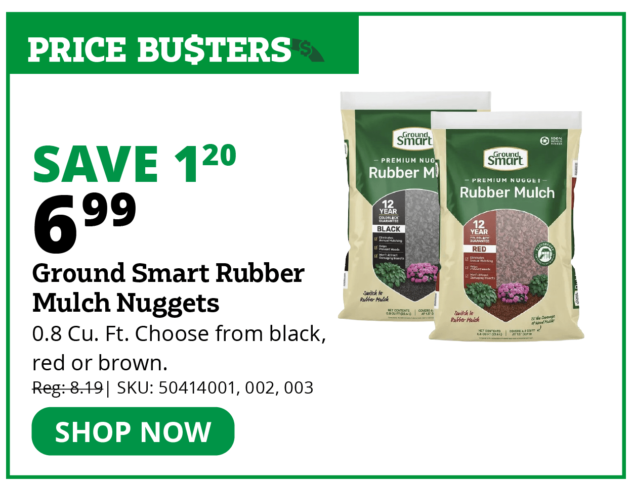 Ground Smart Rubber Mulch Nuggets