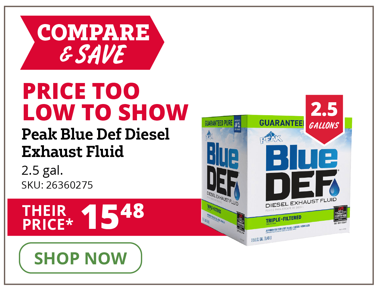 Peak Blue Def Diesel Exhaust Fluid
