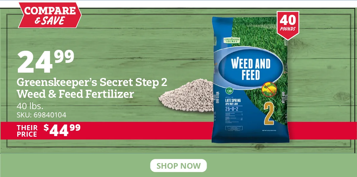 Greenskeepers Secret Step 2 Weed & Feed Fertilizer, 40 lb. Bag - 25-0-2