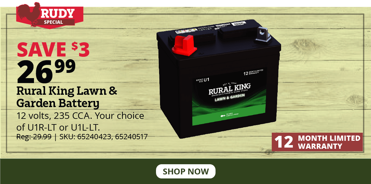 Rural King Lawn & Garden Battery