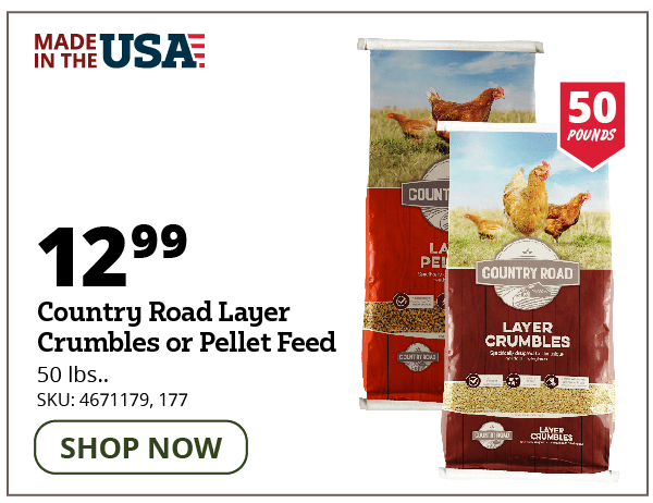 Country Road Layer Crumbles or Pellet Feed