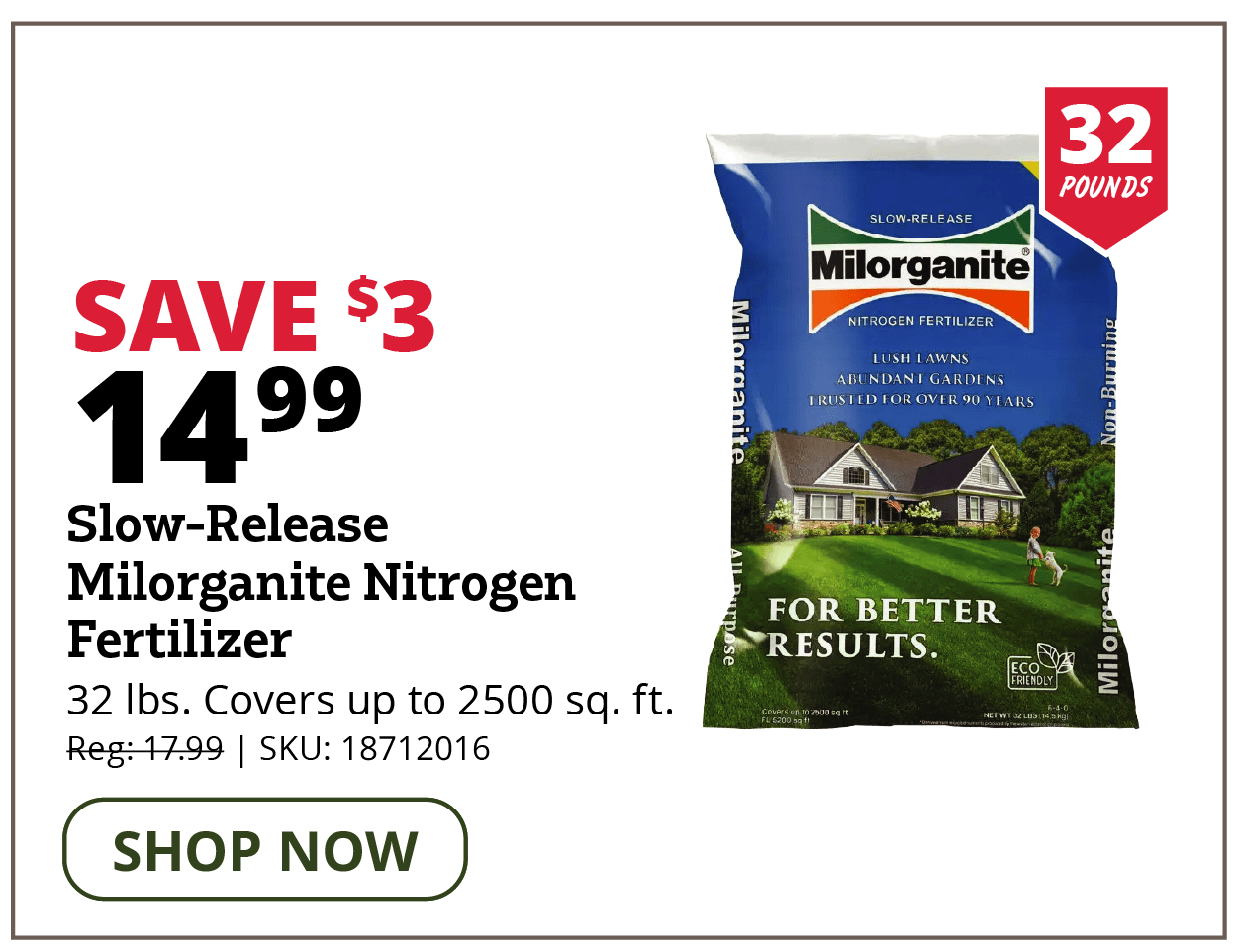 Milorganite Slow-Release Nitrogen Fertilizer