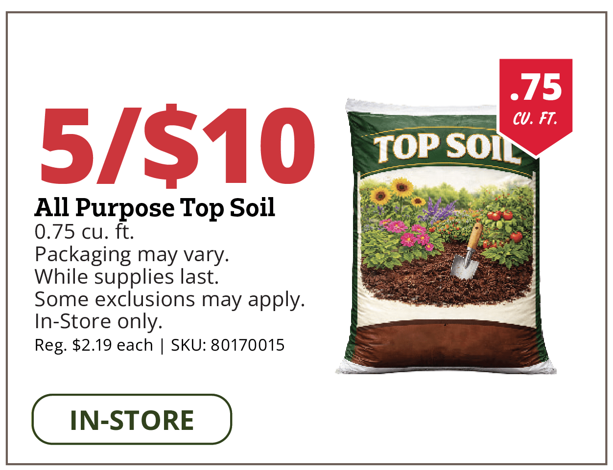 5/$10 All Purpose Top Soil