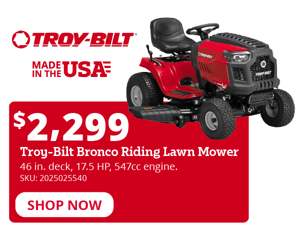 Troy-Bilt Bronco Riding Lawn Mower
