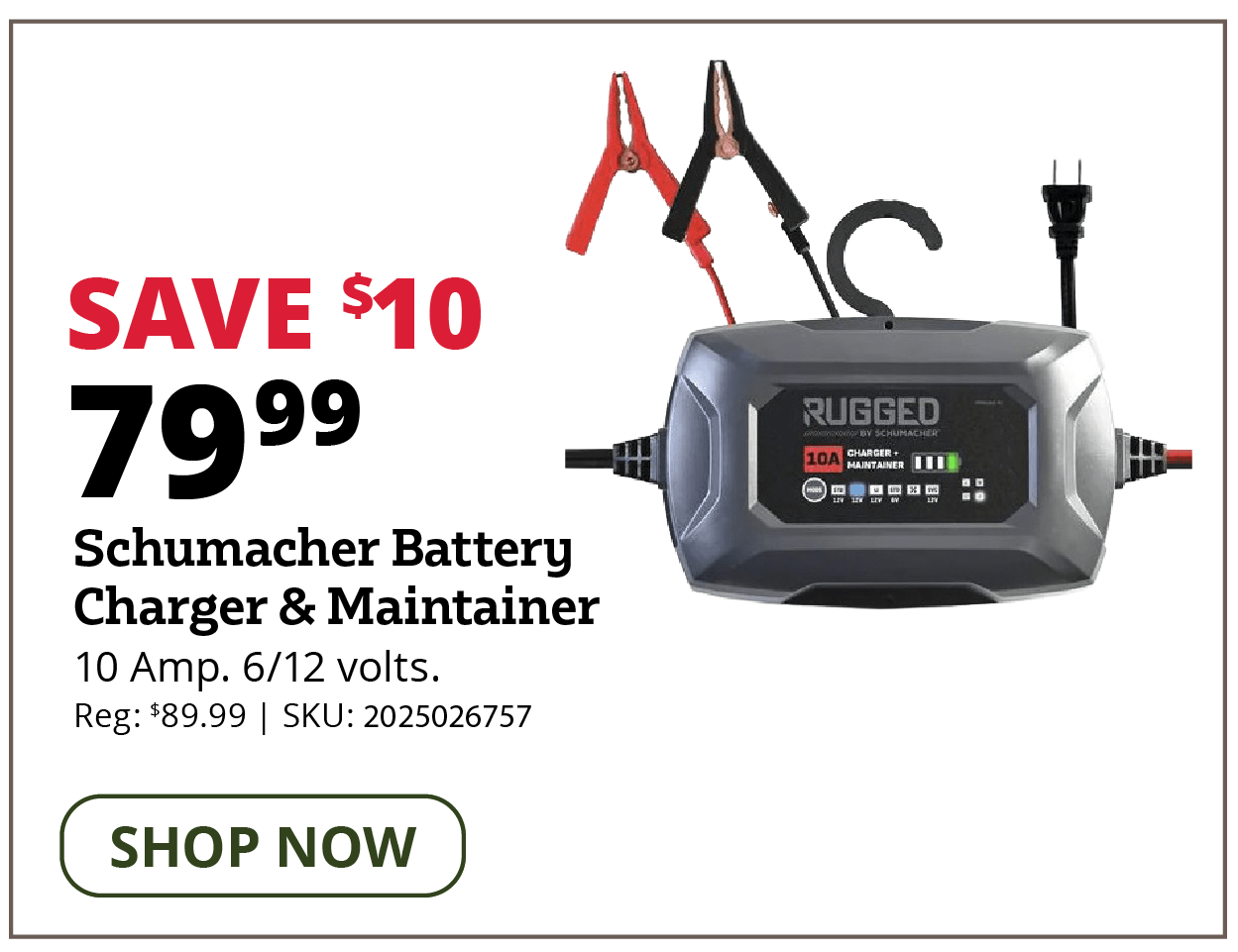 Schumacher Battery Charger and Maintainer