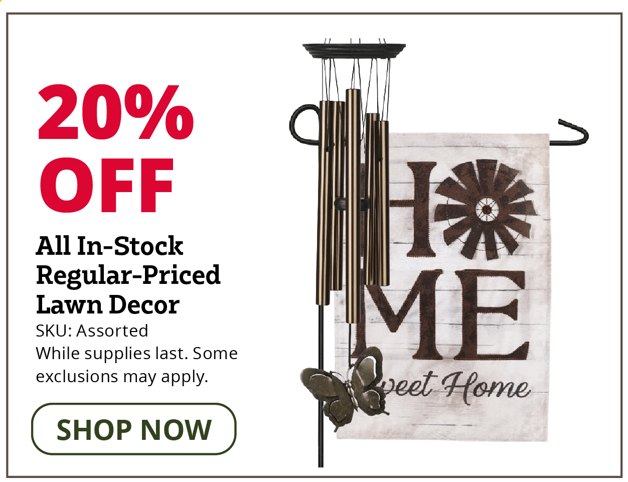 20% lawn decor