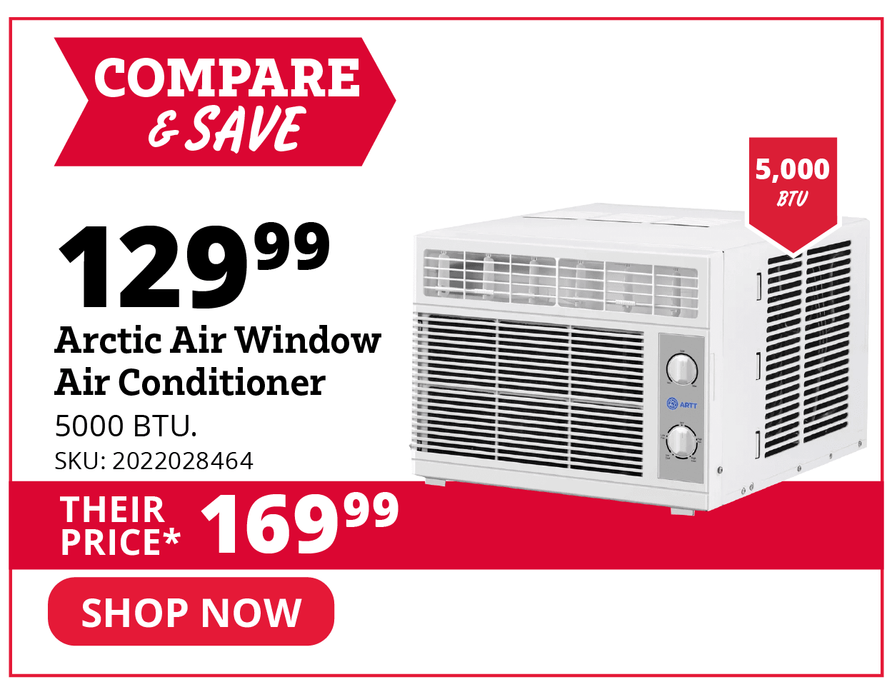 Arctic Wind 5000 BTU Mechanical Window Air Conditioner - RTWF05XCB
