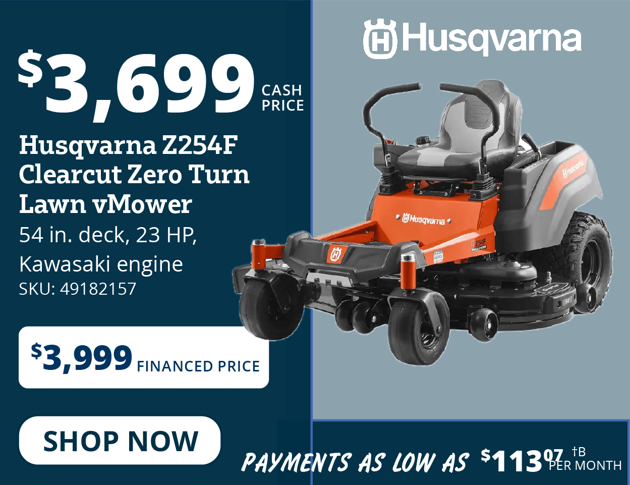 Husqvarna Z254F Gas 54 in. 23 HP Zero Turn Mower