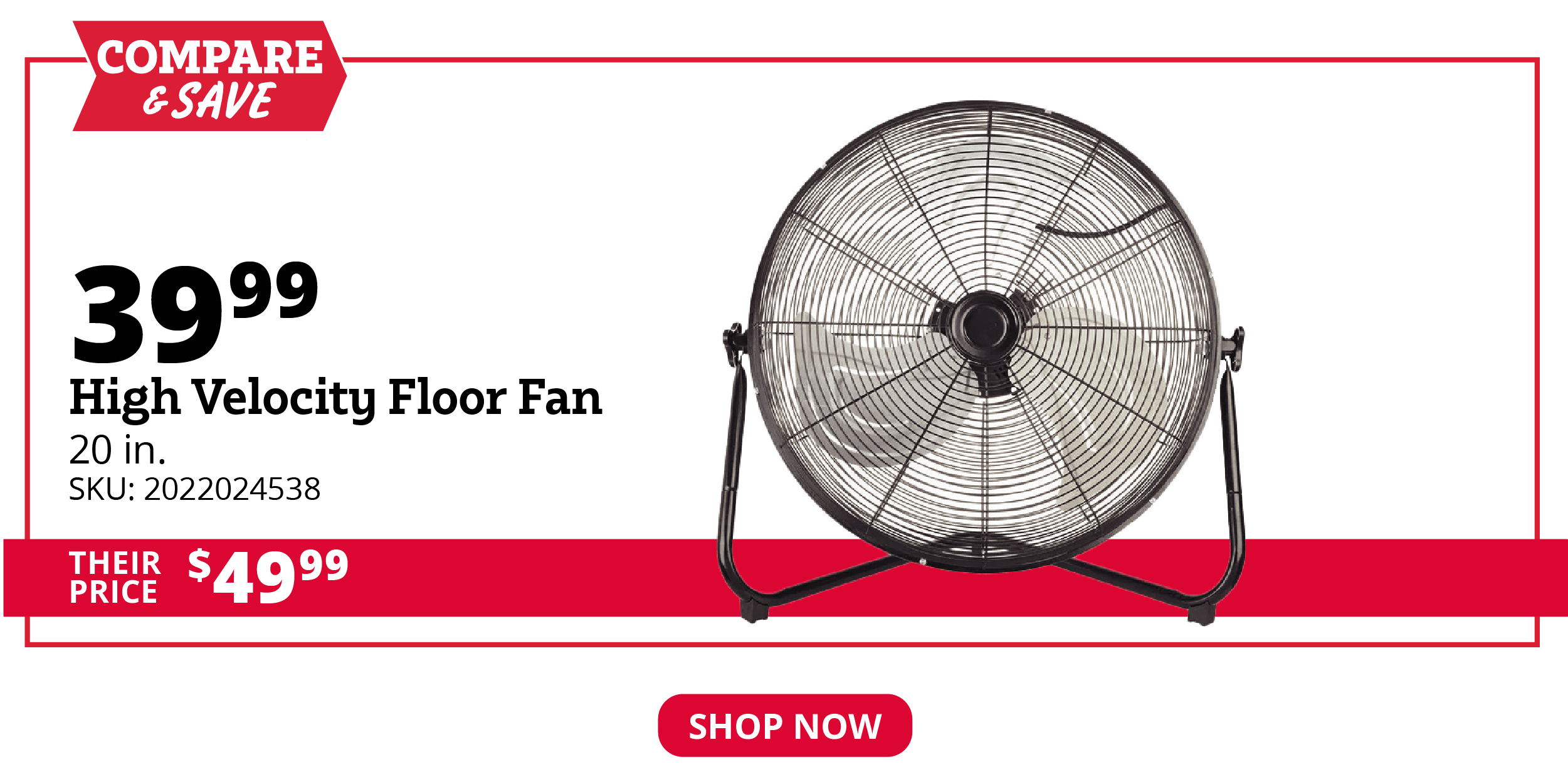 High Velocity Floor Fan