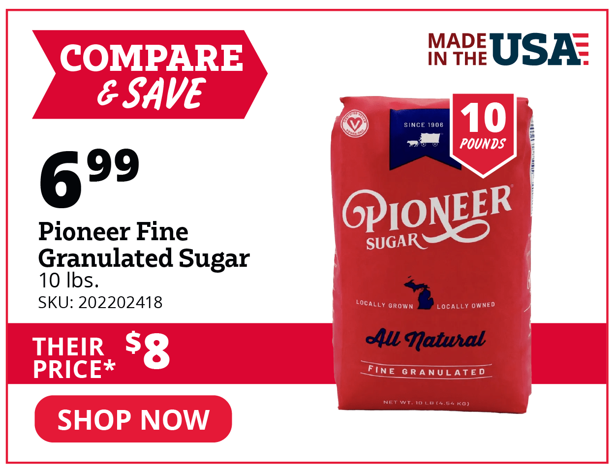 pioneer fine granulated sugar