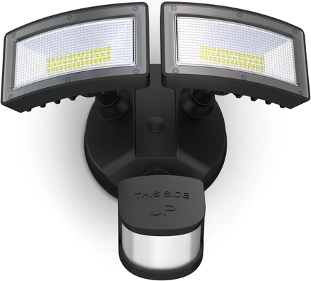R.W.FLAME 36W LED Flood Motion Sensor Outdoor Light, 3000LM, 5000K, IP54 Waterproof, 5 Modes, 4 Durations, 3 Detection Distances - Black
