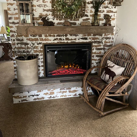 R.W.FLAME 39" Freestanding & Recessed Electric Fireplace Insert, 750W-1500W