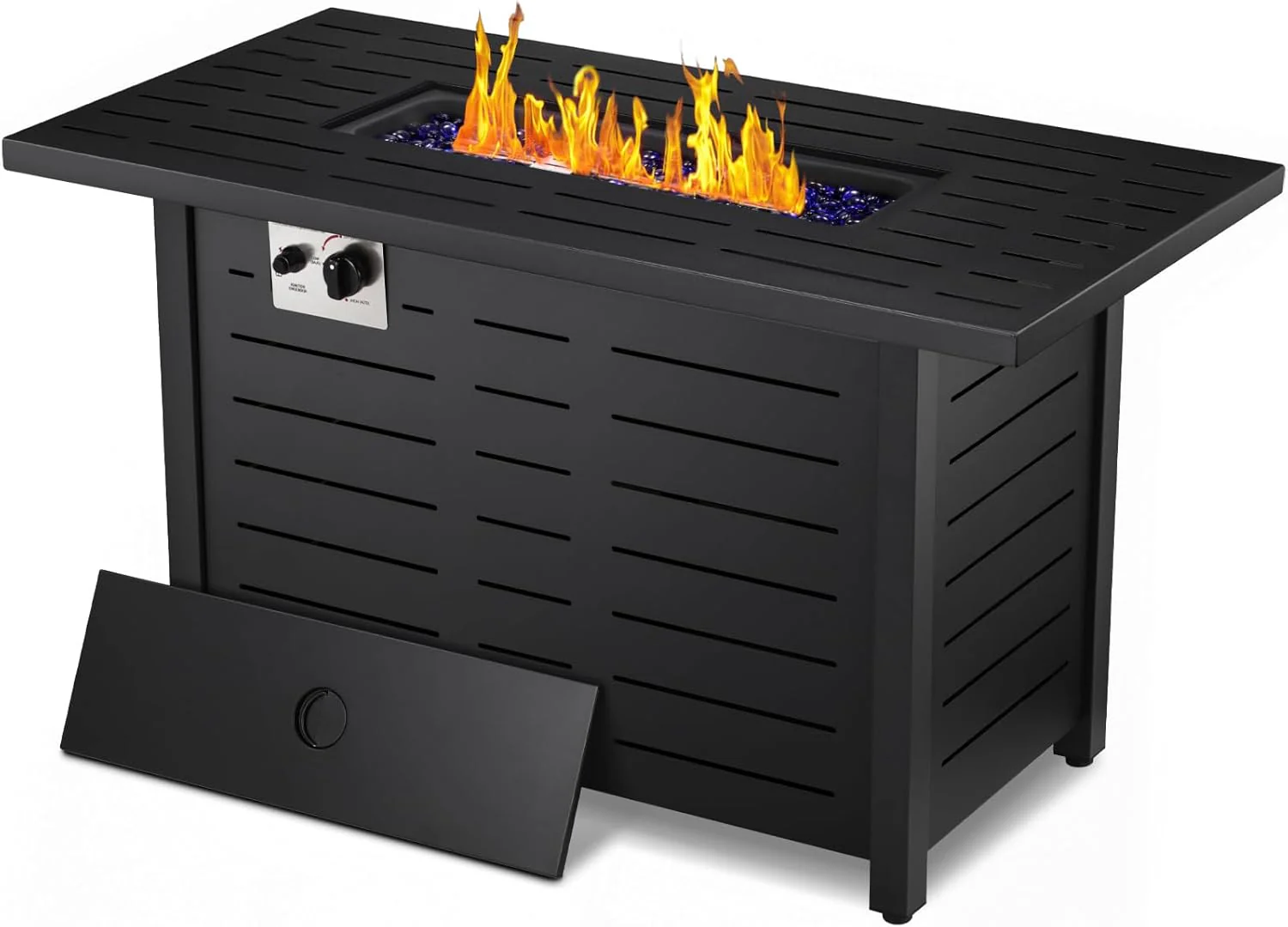R.W.FLAME 43 Inch Outdoor Propane Gas Fire Pit Table, 2 in 1 R.W.FLAME