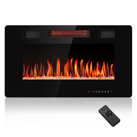 R.W.FLAME 30/36/42/50/60/68 Inch Electric Fireplace Ultra-Thin Recessed Wall Mounted with Adjustable Flame