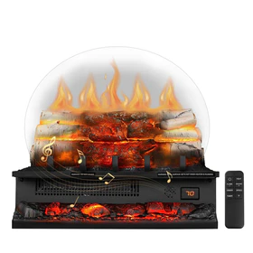 R.W.FLAME 20 Inch Electric Fireplace Log Heater with Crackling Sound and 5 Flame Brightness, 750W/1500W