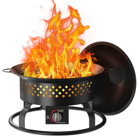Portable Propane Fire Pit 19 Inch 50000 BTU Smokeless with Carry Bag Lava Rocks