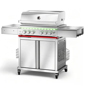 6-Burner Propane Gas Grill SUS304 Stainless Steel 52000 BTU with LED Lights