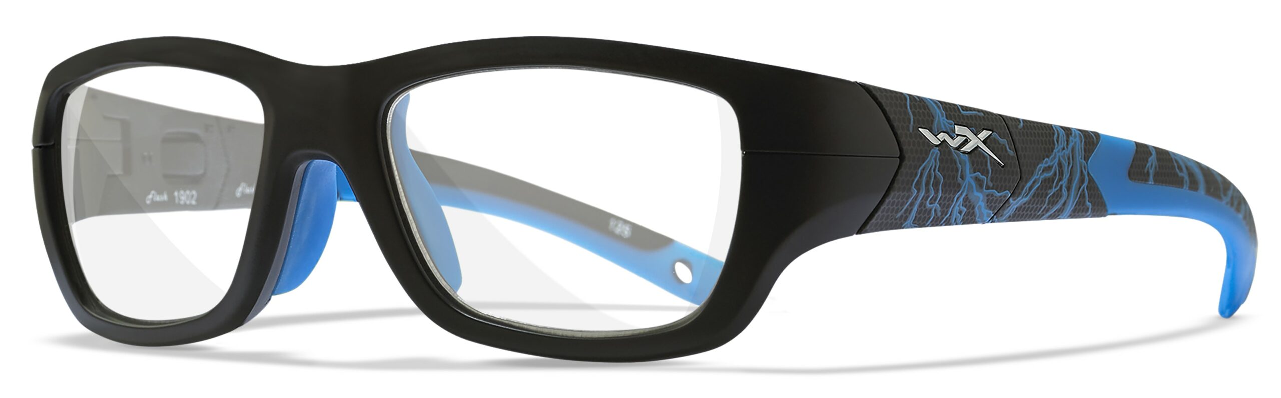 Image of Wiley X Flash - Matte Black with Lightning Electric Blue