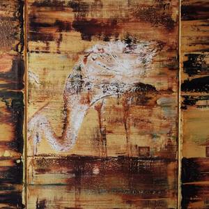 Golden Heron Triptych — Wabi-Sabi Essence