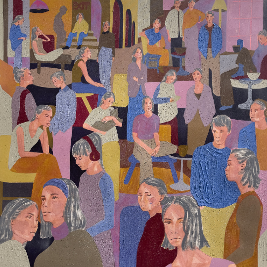 lots of people in a living room