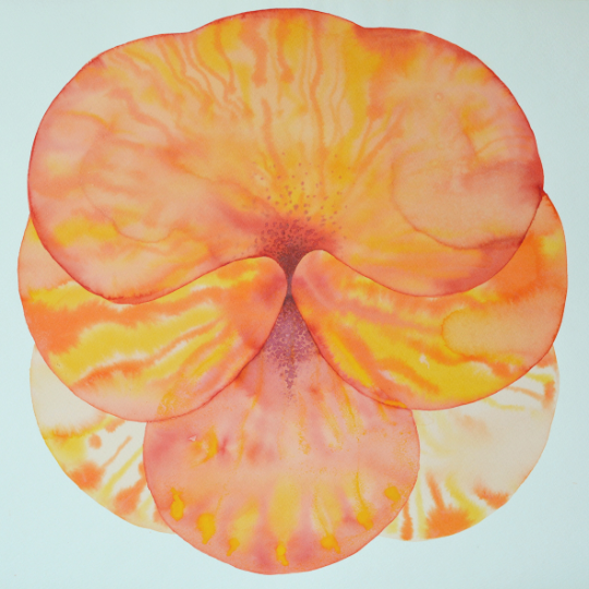 tie-dye orange flower painting