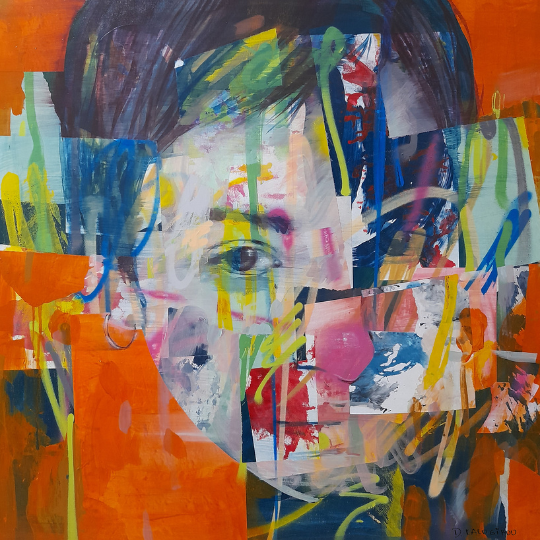 fragmented portrait of person