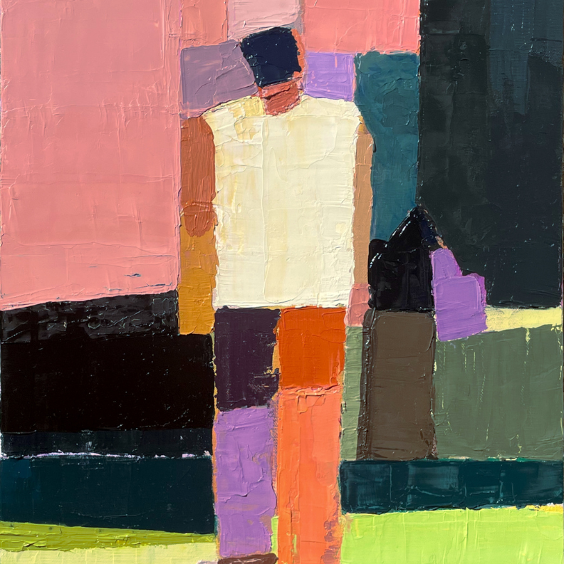 colorblocked painting of a person