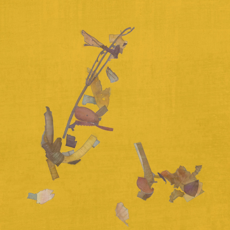 yellow with abstract painting