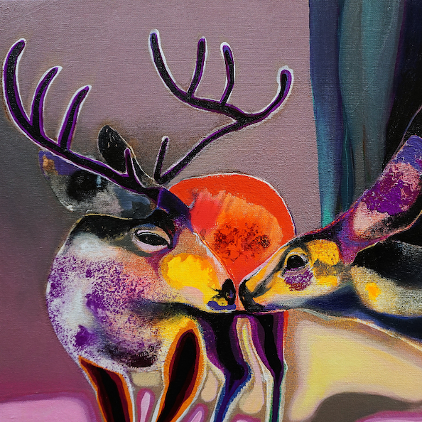 painting of two deer
