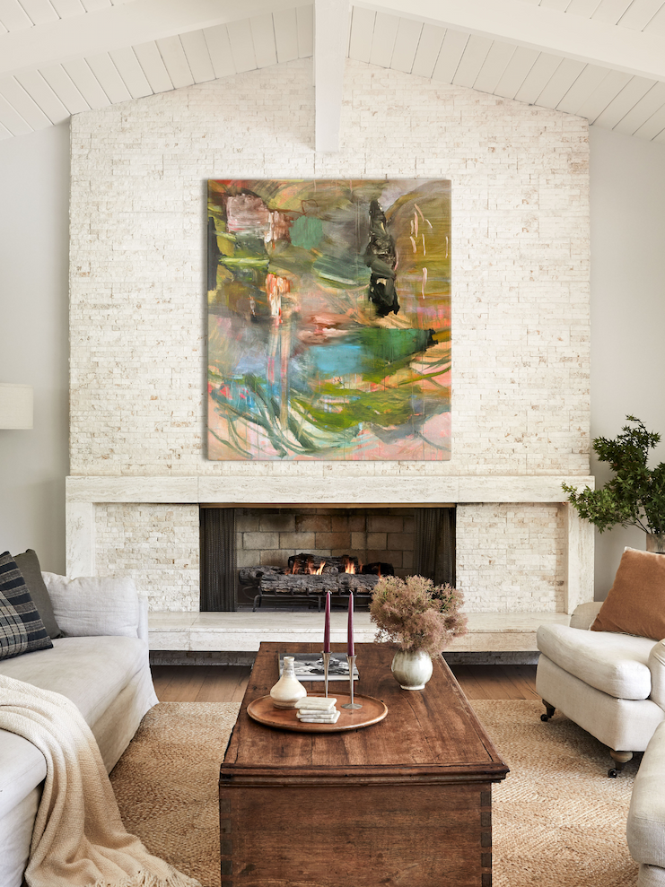 image of a living room with art