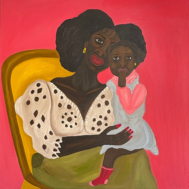 painting of a woman and child
