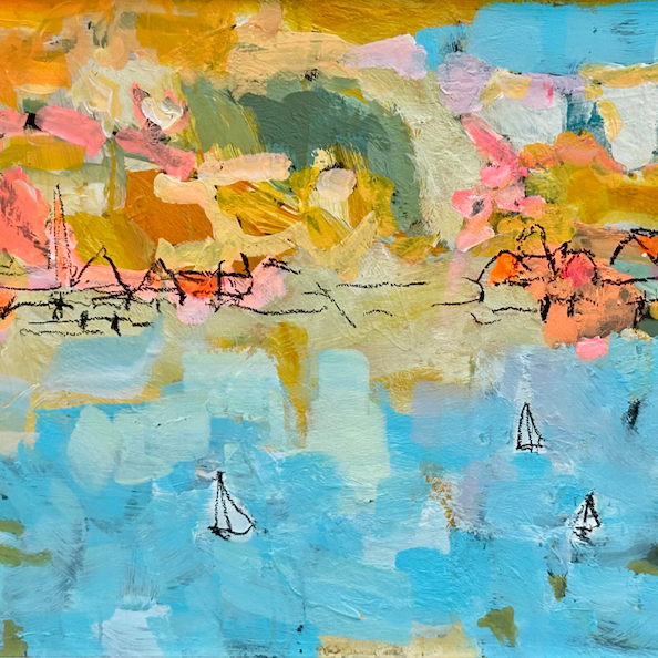 abstract painting of an ocean