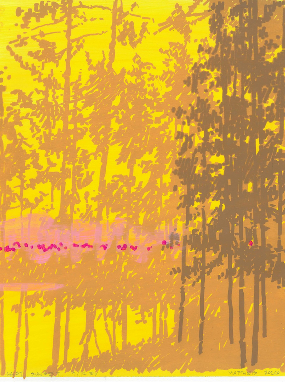 yellow forest print