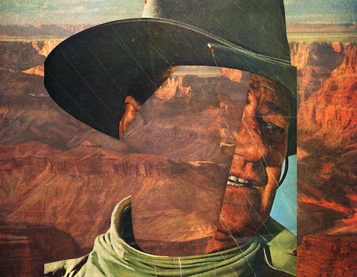 painting of cowboy in the desert