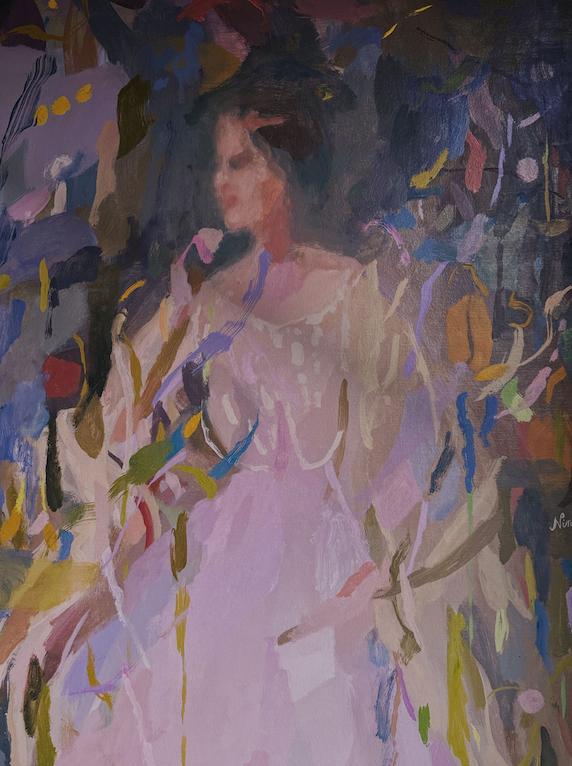 portrait of a woman in pink