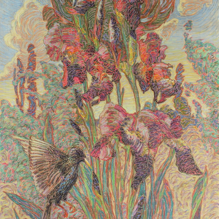 painting of iris flowers