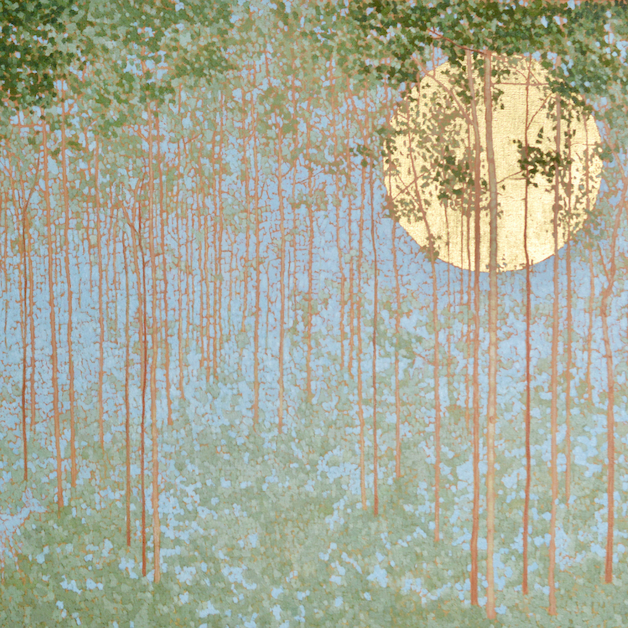 painting of trees in a forest