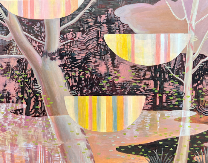 abstract painting of a dog
