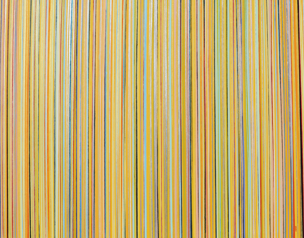 abstract painting of vertical stripes