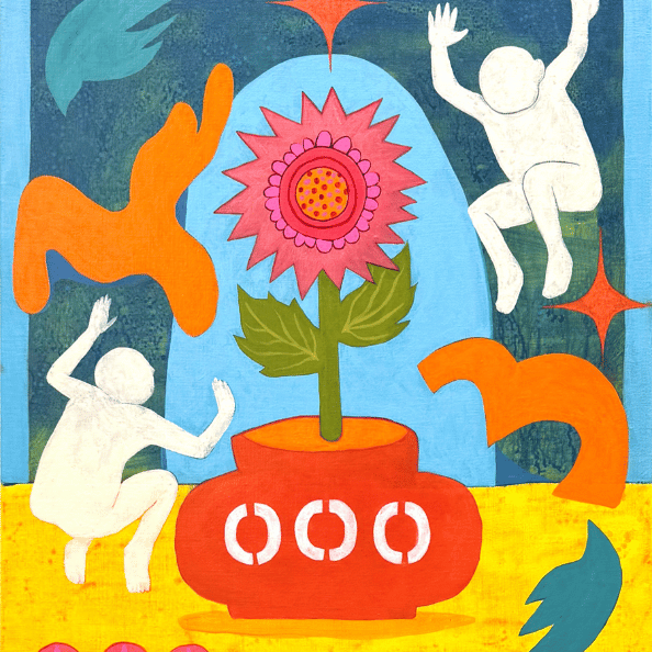 bright and colorful painting with people