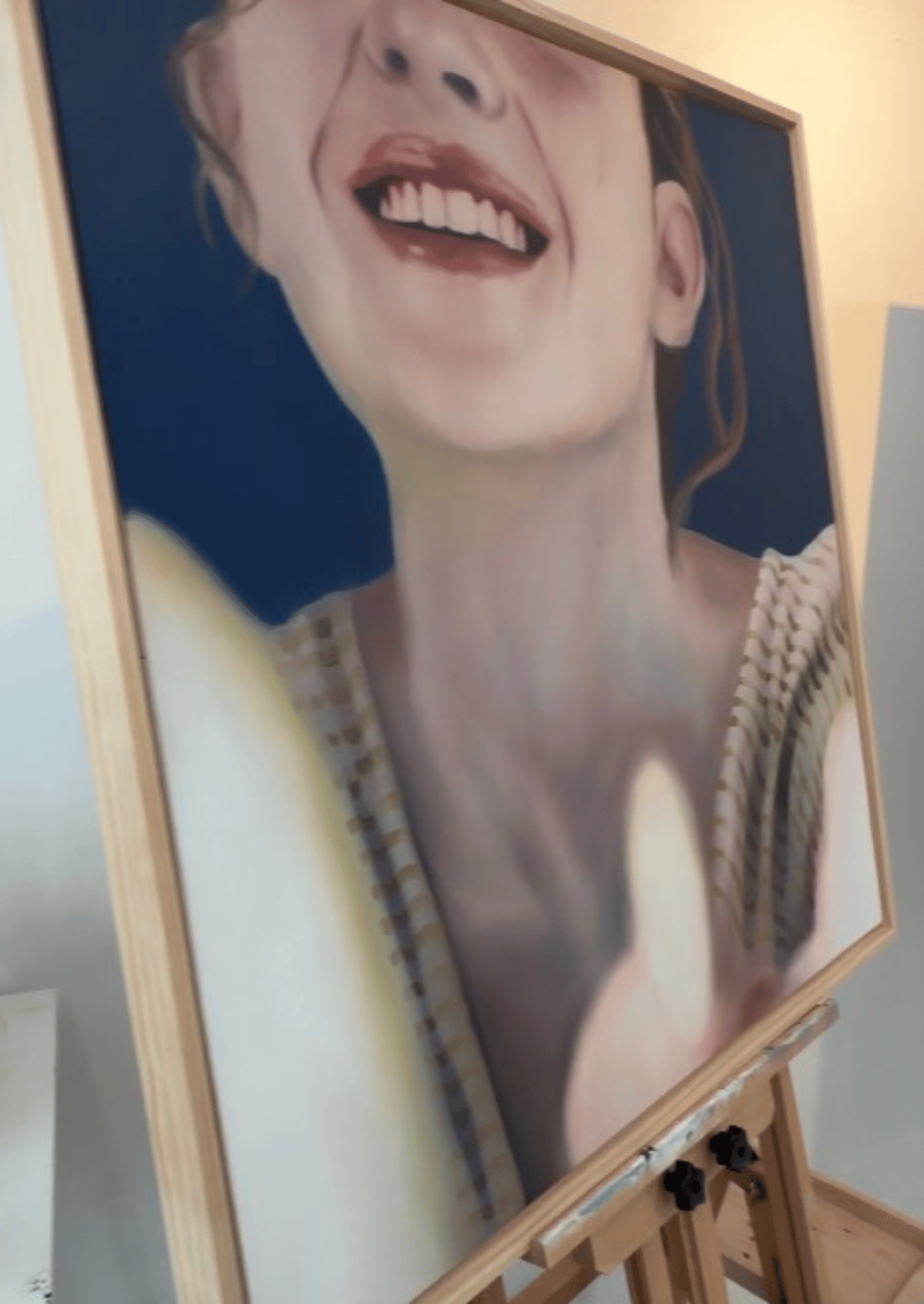 photograph of a painting on an easel