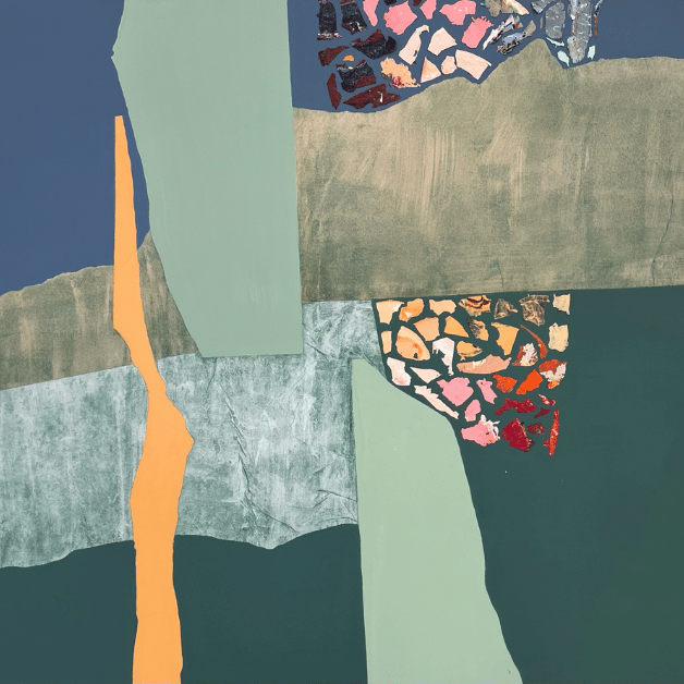 abstract blue and green painting