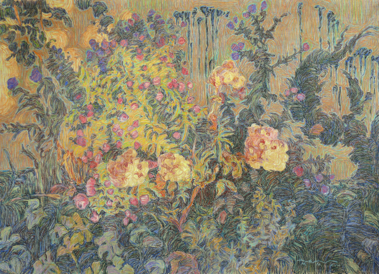 Floral painting soft hues