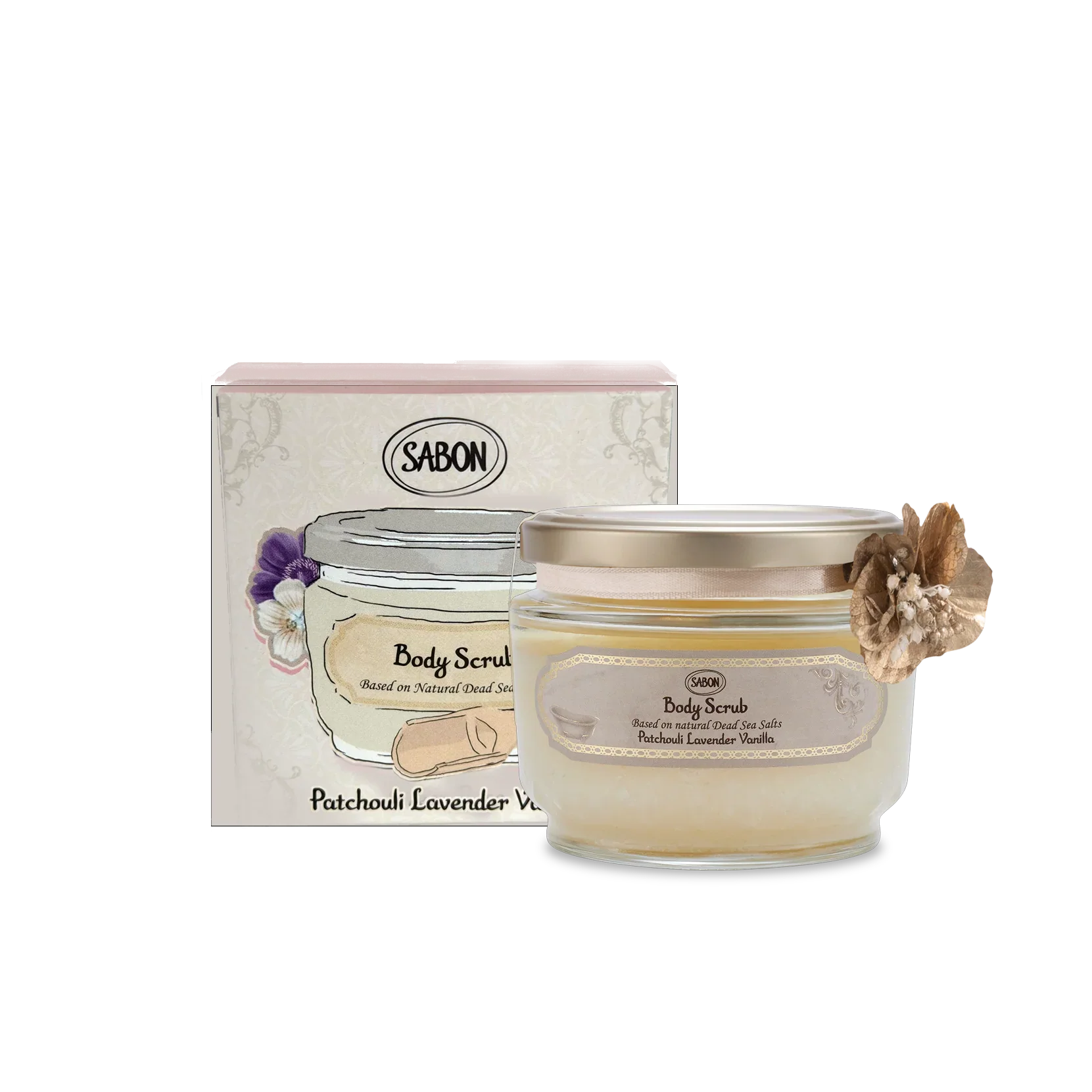 Image of Body Scrub Patchouli Lavender Vanilla 320g in Box