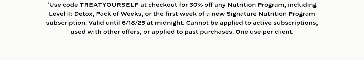 30% Off All Nutrition Programs: Terms & Conditions