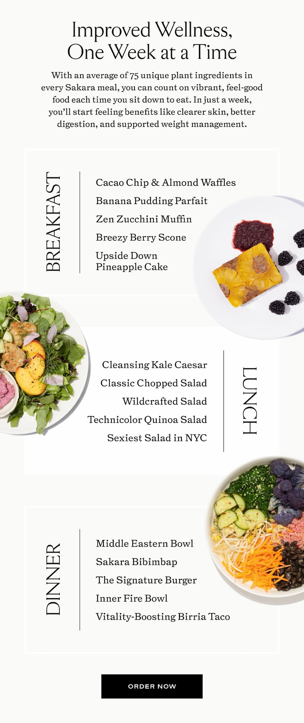 Breakfast, Lunch, and Dinner Meals: Improved Wellness, One Week at a Time