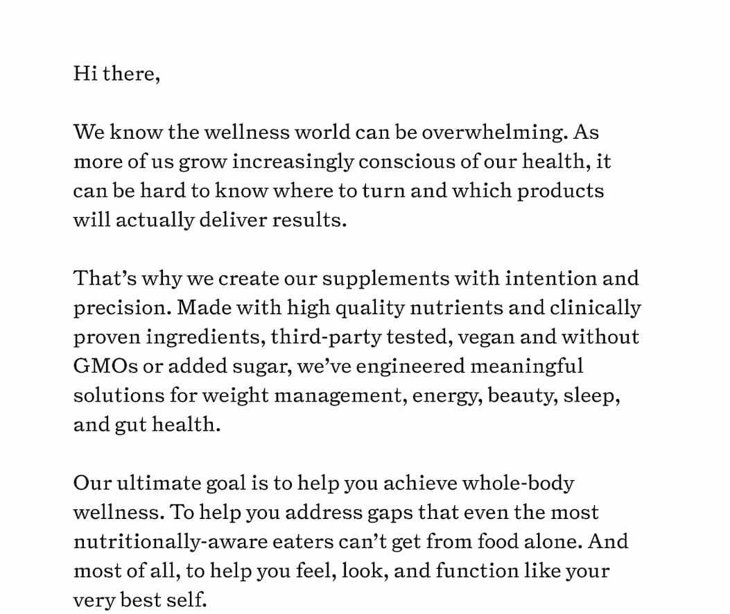 Letter from Sakara - 25% off Supplements with code SUMMERSALE