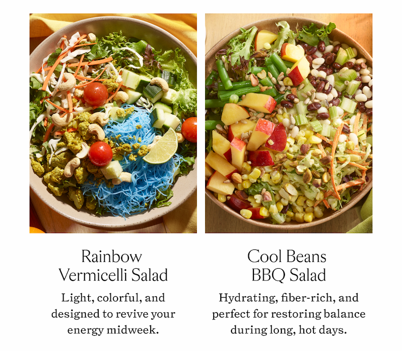 Rainbow Vermicelli Salad and Cool Beans BBQ Salad