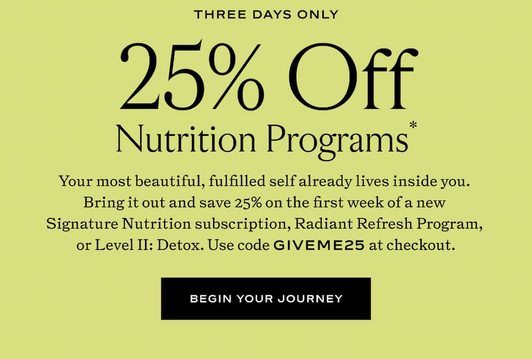 25% off Nutrition Programs with code GIVEME25