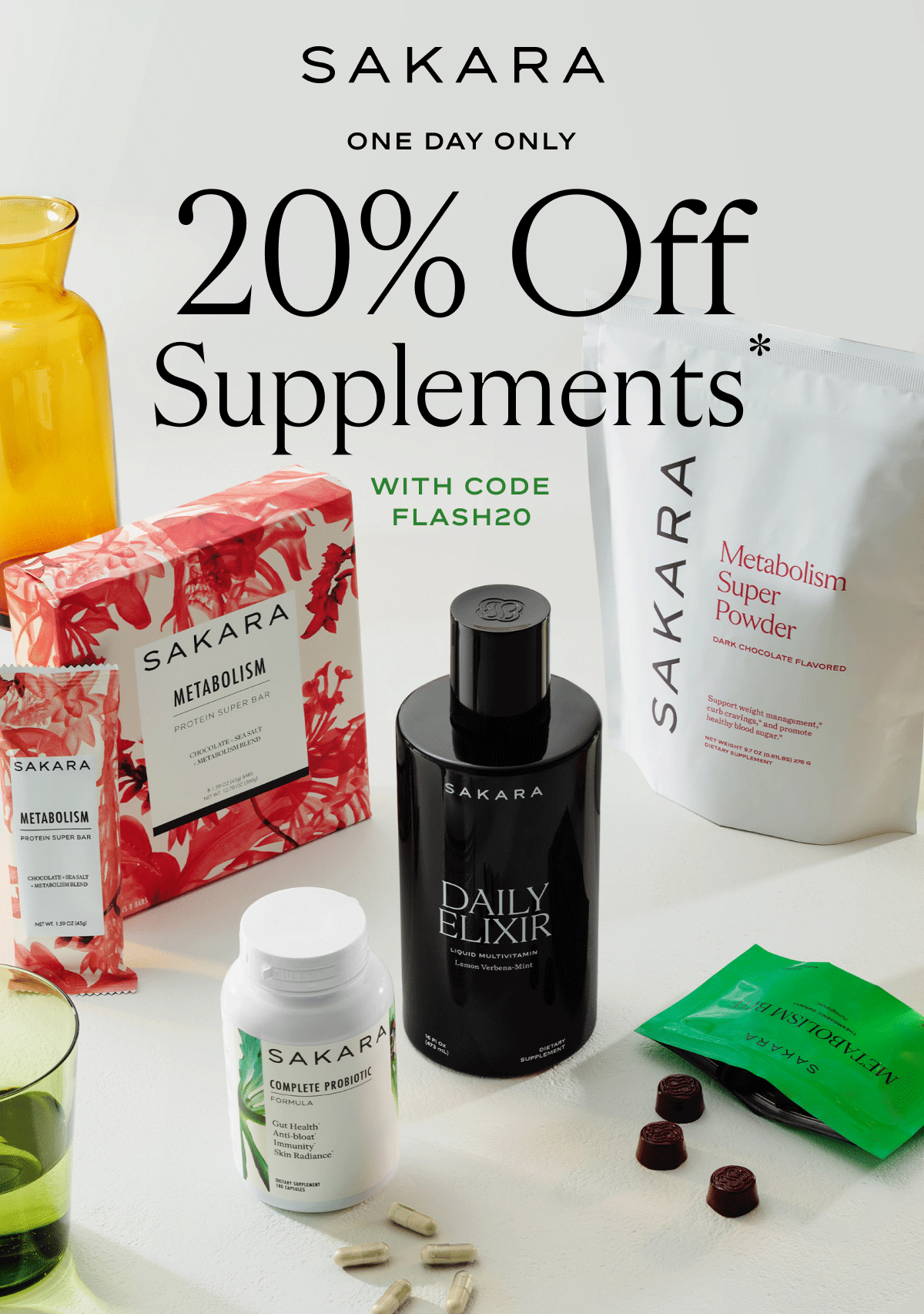 One Day Only: 20% Off Supplements